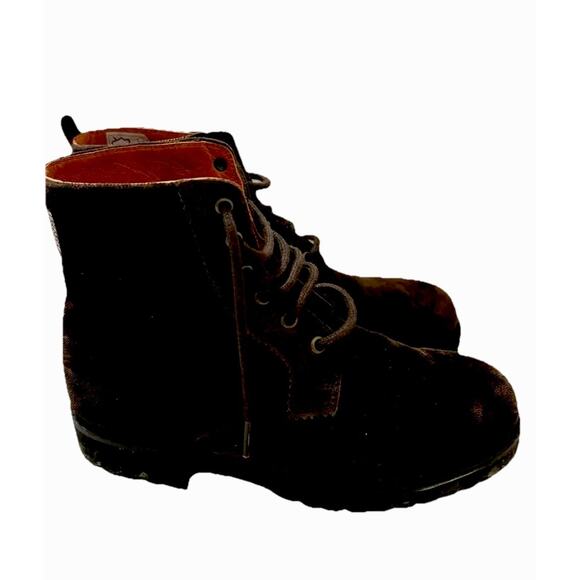 Penelope Chilvers Shoes - PENELOPE CHILVERS Rodriguez Velvet Boots Lace-Up Brown EU 37 US 6